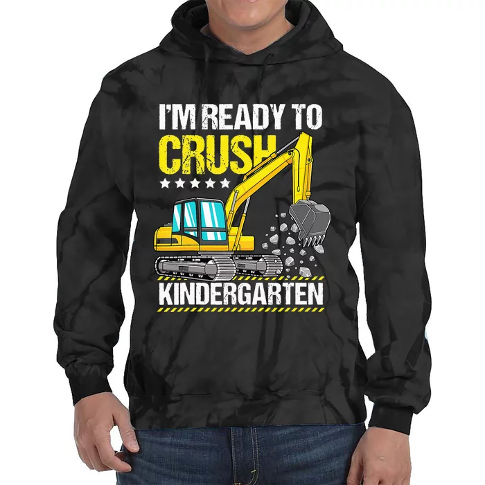 Im Ready To Crush Kindergarten Construction Vehicle Tie Dye Hoodie