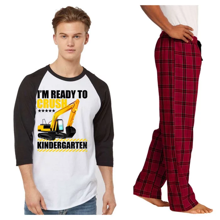 I'm Ready To Crush Kindergarten Bulldozer Back To School Raglan Sleeve Pajama Set