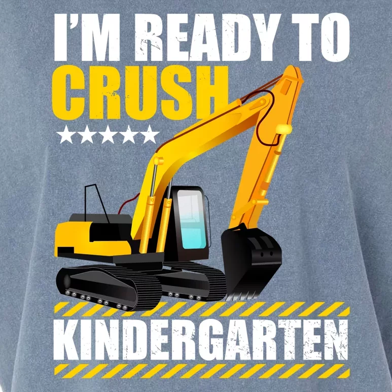 I'm Ready To Crush Kindergarten Bulldozer Back To School Garment-Dyed Women's Muscle Tee