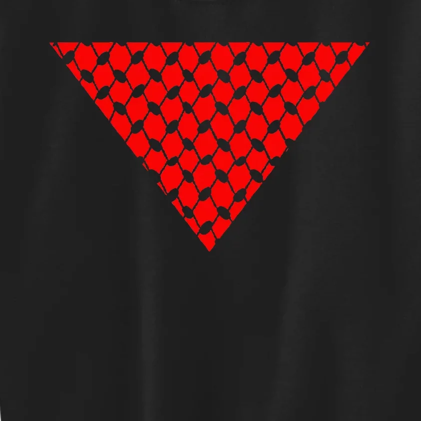 Inverted Red Triangle With Patterns Kids Sweatshirt