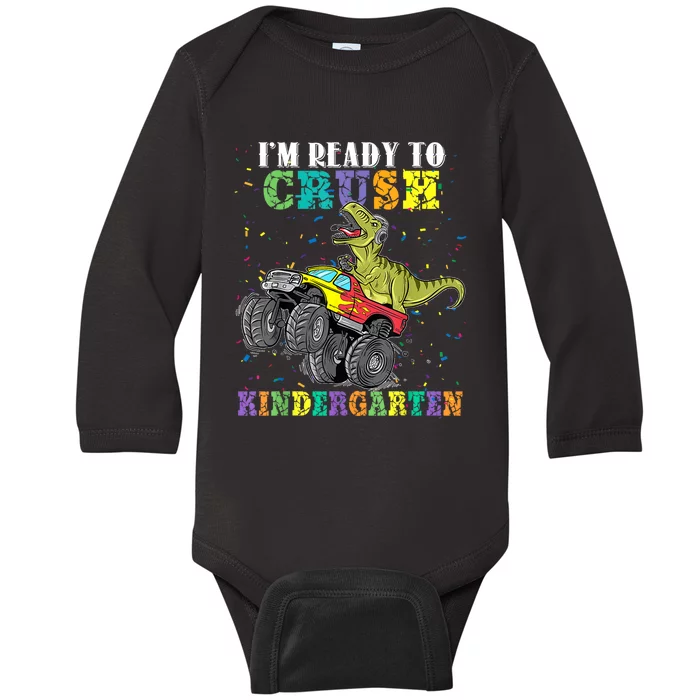 Im Ready To Crush Kindergarten Dinosaur Back To School Kids Baby Long Sleeve Bodysuit