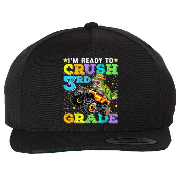 I'm Ready To Crush 3rd Grade Monster Truck Dinosaur Boy Wool Snapback Cap