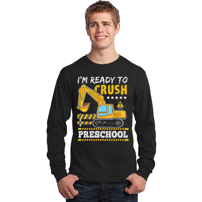 IM Ready To Crush Preschool Construction Vehicle Long Sleeve Shirt