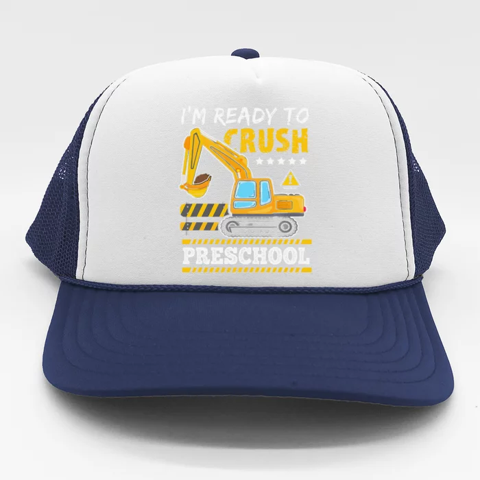 IM Ready To Crush Preschool Construction Vehicle Trucker Hat