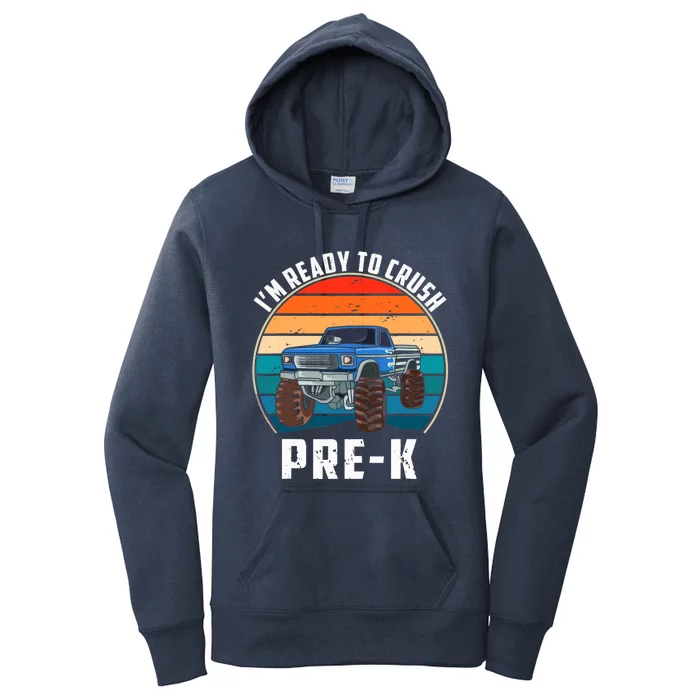 I'm Ready To Crush PreK Retro Vintage Monster Truck Women's Pullover Hoodie