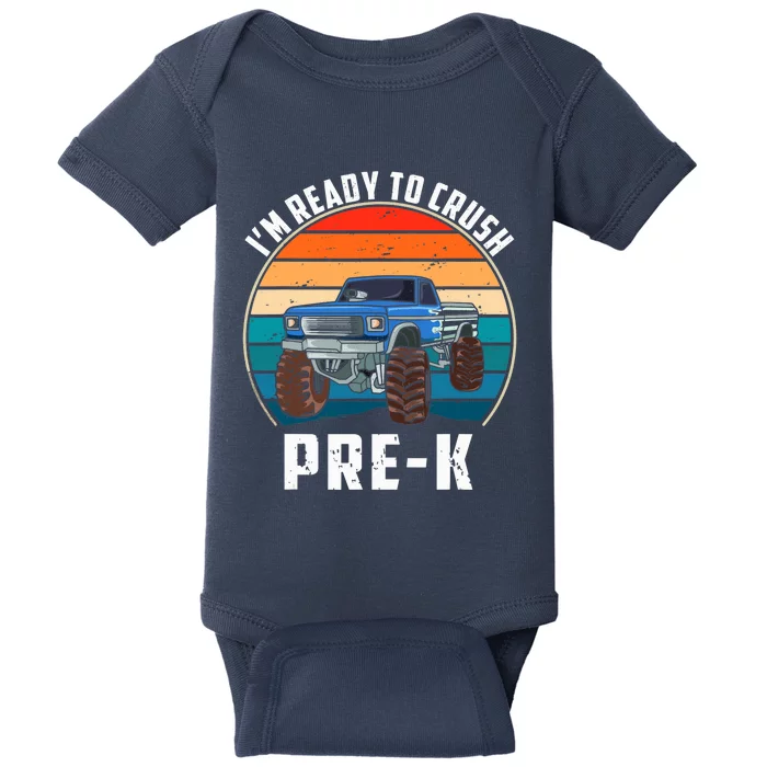 I'm Ready To Crush PreK Retro Vintage Monster Truck Baby Bodysuit