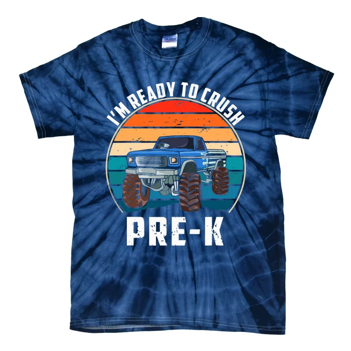 I'm Ready To Crush PreK Retro Vintage Monster Truck Tie-Dye T-Shirt