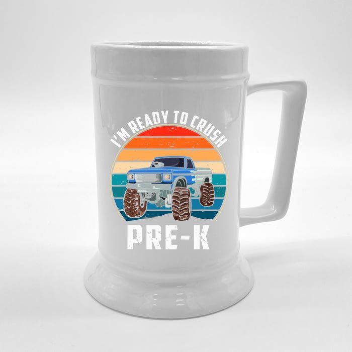 I'm Ready To Crush PreK Retro Vintage Monster Truck Front & Back Beer Stein