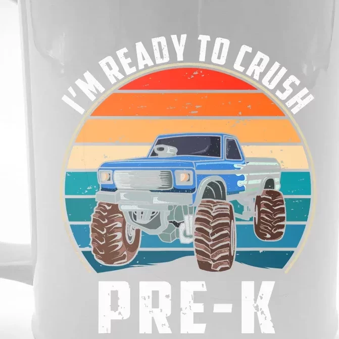 I'm Ready To Crush PreK Retro Vintage Monster Truck Front & Back Beer Stein