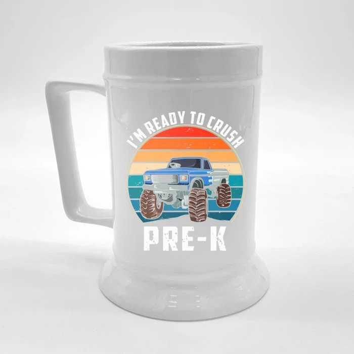 I'm Ready To Crush PreK Retro Vintage Monster Truck Front & Back Beer Stein