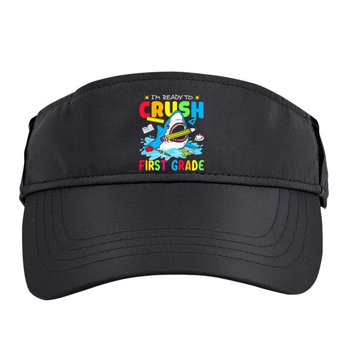 I'm Ready To Crush 1st Grade Shark Back To School Adult Drive Performance Visor