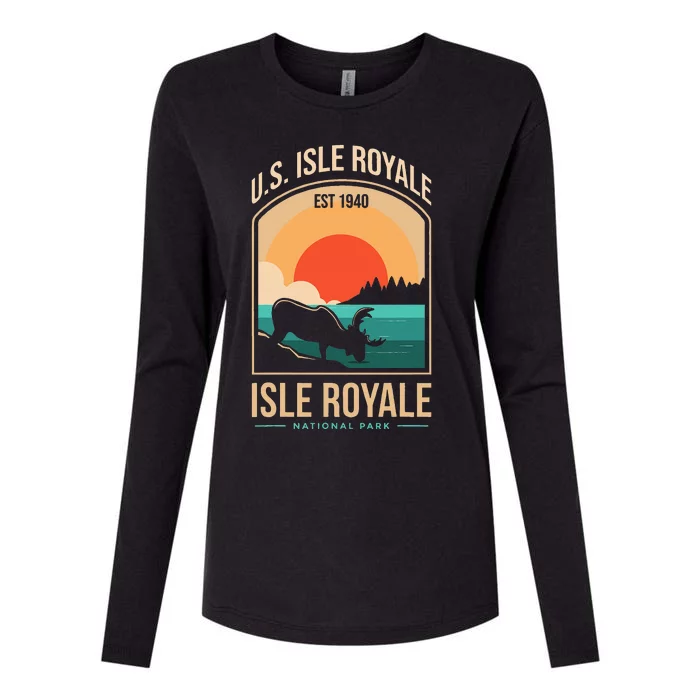 Isle Royale US National Park Michigan USA Parks Lover Gift Womens Cotton Relaxed Long Sleeve T-Shirt