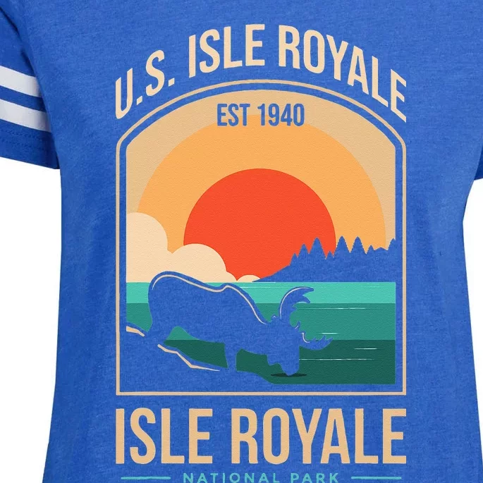 Isle Royale US National Park Michigan USA Parks Lover Gift Enza Ladies Jersey Football T-Shirt