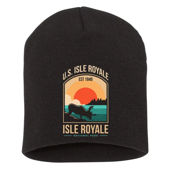 Isle Royale US National Park Michigan USA Parks Lover Gift Short Acrylic Beanie