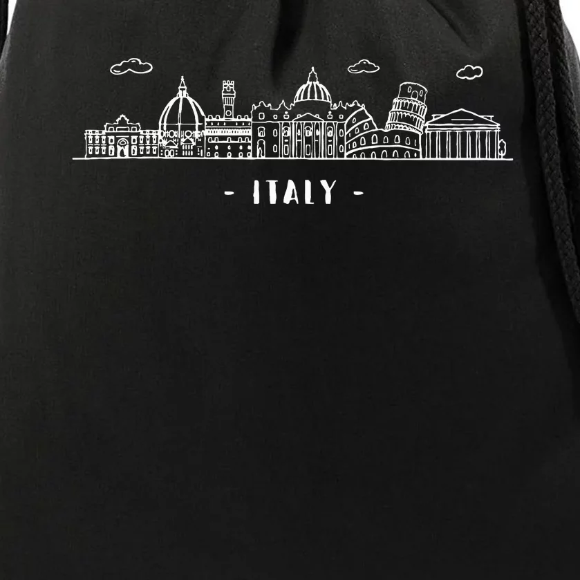 Italy Rome Venezia Roma Colosseum Skyline Souvenir Italian Drawstring Bag