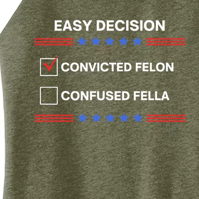 ID Rather Vote For Convicted Felon Than A Confused Fella Women’s Perfect Tri Rocker Tank