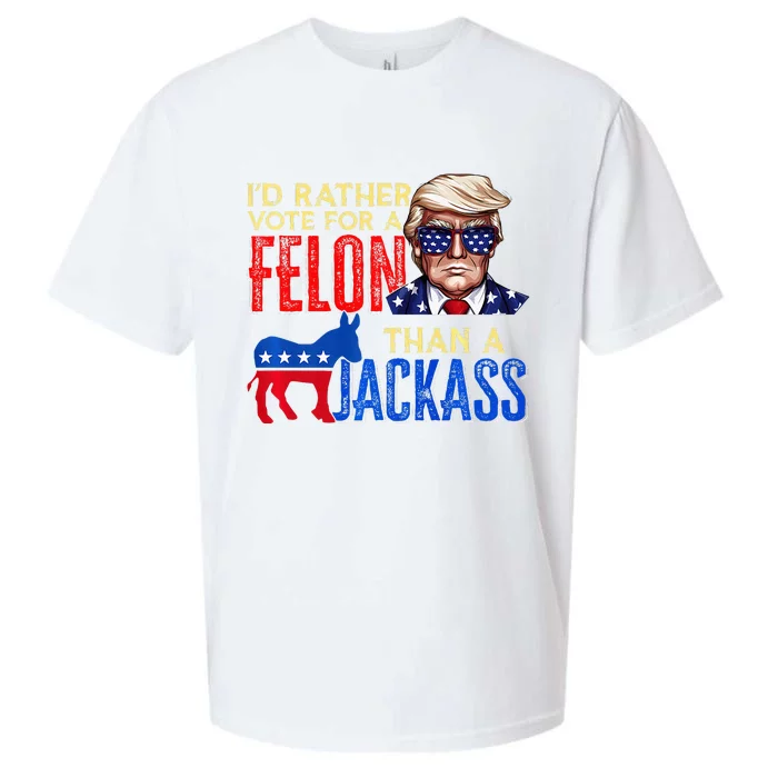 ID Rather Vote For A Felon Than A Jackass Sueded Cloud Jersey T-Shirt