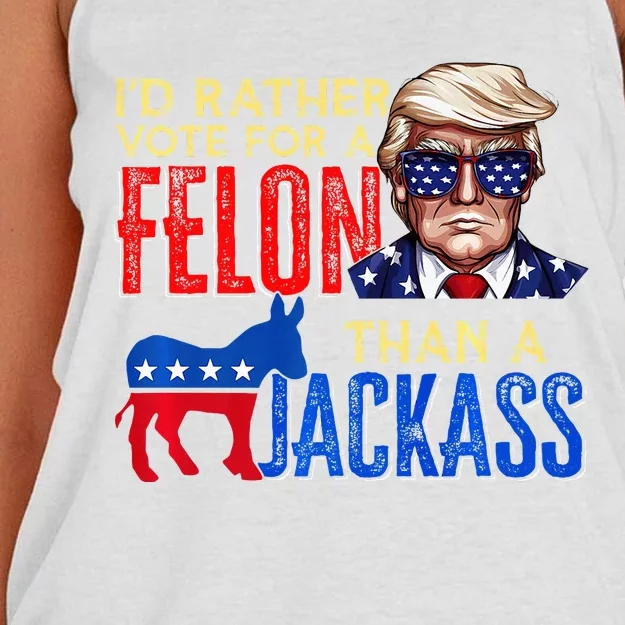 ID Rather Vote For A Felon Than A Jackass Women's Knotted Racerback Tank