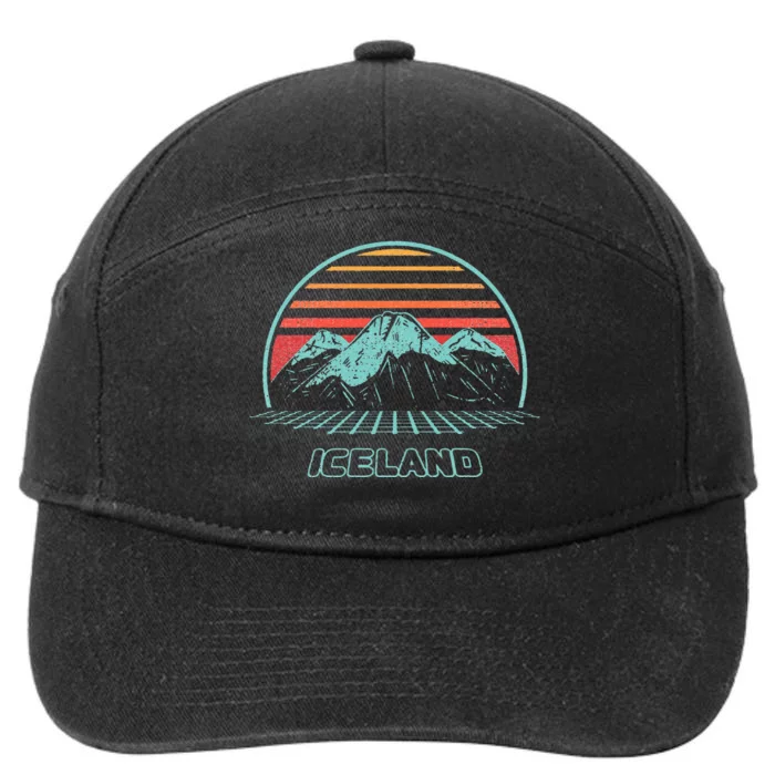 Iceland Retro Vintage 80s Style 7-Panel Snapback Hat