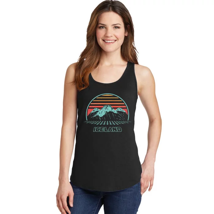 Iceland Retro Vintage 80s Style Ladies Essential Tank