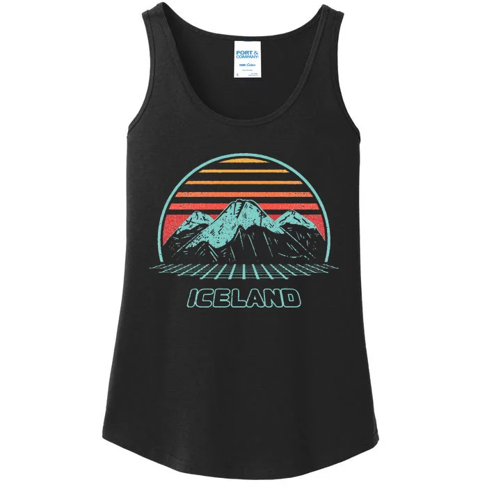 Iceland Retro Vintage 80s Style Ladies Essential Tank