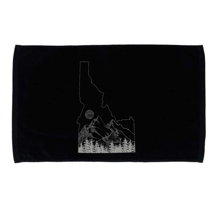 Idaho Retro Vintage Outdoors Mountain Graphic Design Microfiber Hand Towel