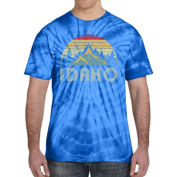 Idaho Retro Vintage Mountains Camping Hiking Gift Tie-Dye T-Shirt