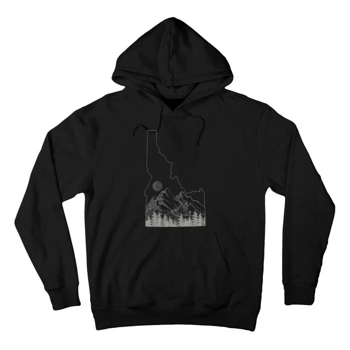 Idaho Retro Vintage Outdoors Mountain Graphic Design Tall Hoodie