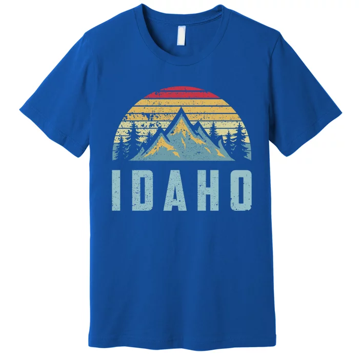 Idaho Retro Vintage Mountains Hiking Nature Gift Premium T-Shirt