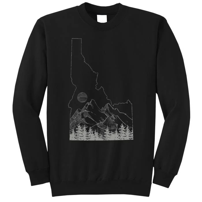 Idaho Retro Vintage Outdoors Mountain Graphic Design Sweatshirt