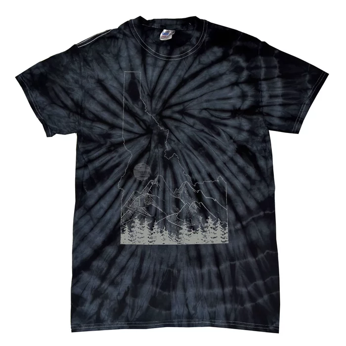 Idaho Retro Vintage Outdoors Mountain Graphic Design Tie-Dye T-Shirt