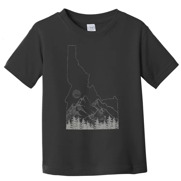 Idaho Retro Vintage Outdoors Mountain Graphic Design Toddler T-Shirt