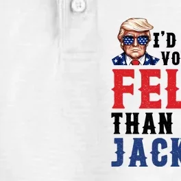 ID Rather Vote For Felon Than A Jackass Funny Trump Dry Zone Grid Performance Polo