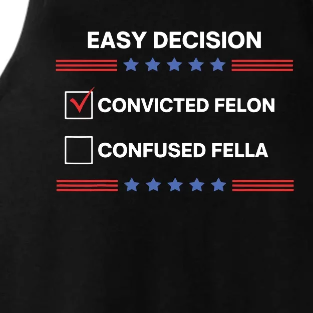 Id Rather Vote For Convicted Felon Than A Confused Fella Ladies Tri-Blend Wicking Tank