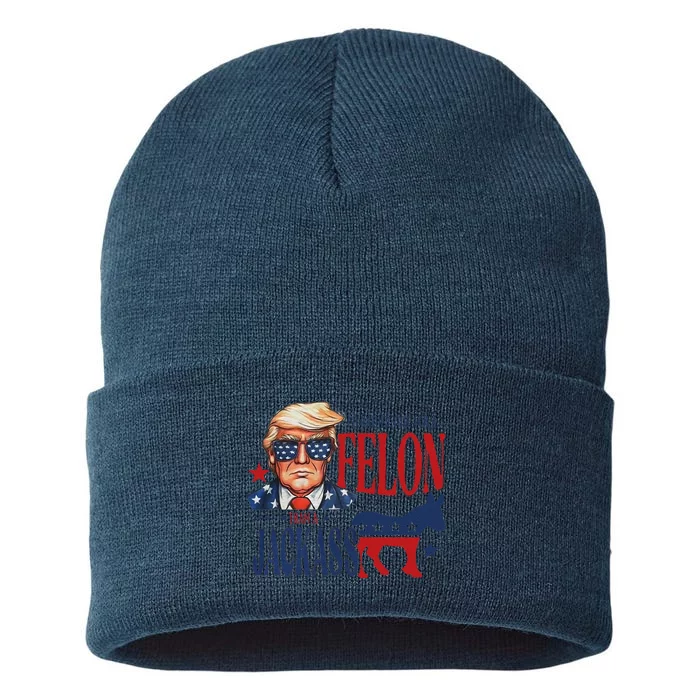 ID Rather Vote For Felon Than A Jackass Sustainable Knit Beanie