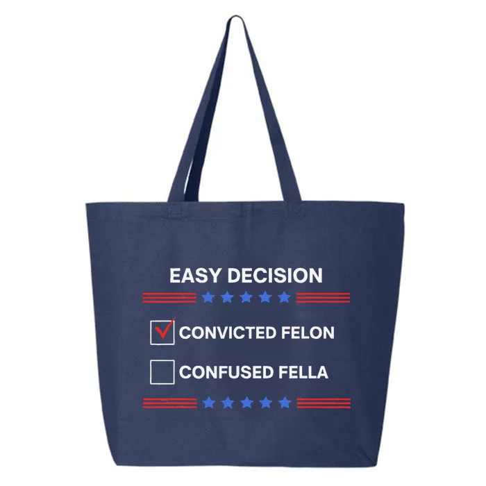 ID Rather Vote For Convicted Felon Than A Confused Fella 25L Jumbo Tote