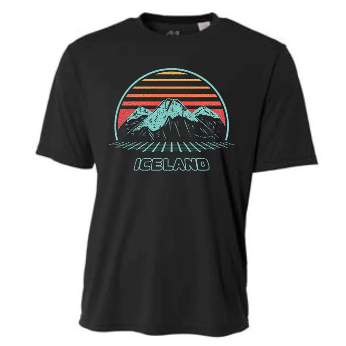 Iceland Retro Vintage 80s Style Cooling Performance Crew T-Shirt