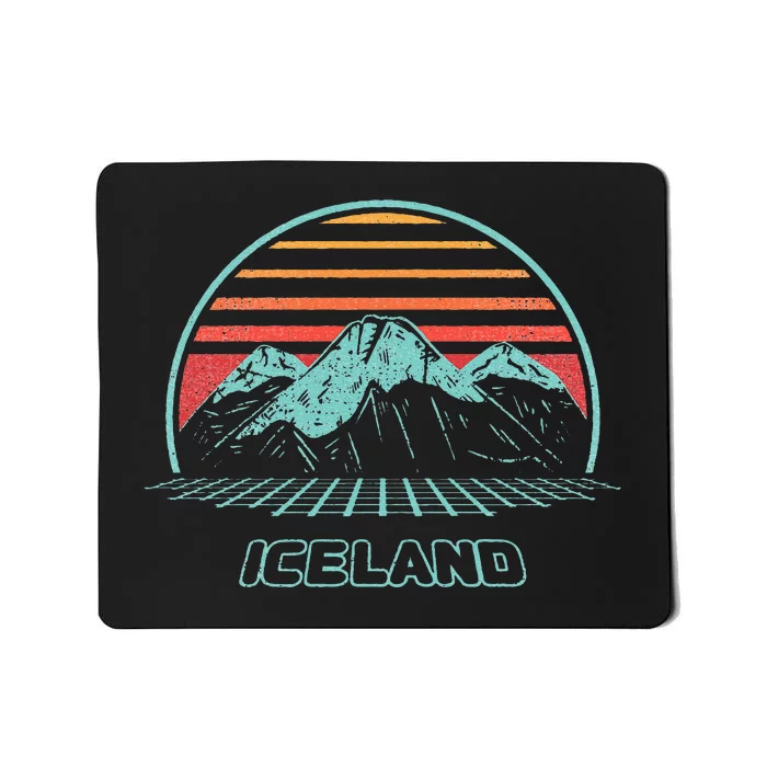 Iceland Retro Vintage 80s Style Mousepad