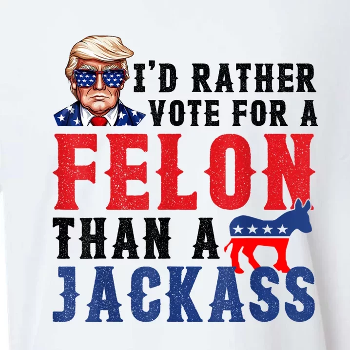 Id Rather Vote For Felon Than A Jackass Sueded Cloud Jersey T-Shirt