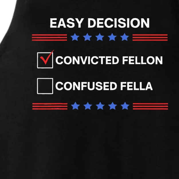 ID Rather Vote For Convicted Felon Than A Confused Fella Ladies Tri-Blend Wicking Tank