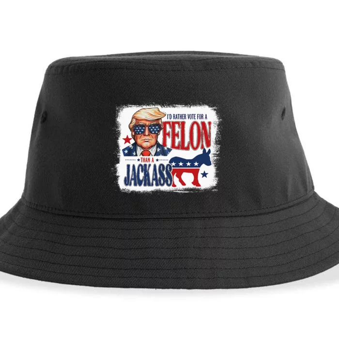 ID Rather Vote For Felon Than A Jackass Sustainable Bucket Hat