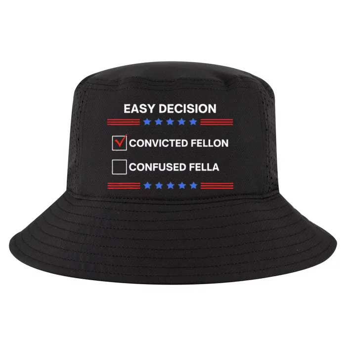 ID Rather Vote For Convicted Felon Than A Confused Fella Cool Comfort Performance Bucket Hat