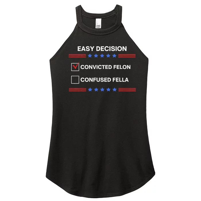 ID Rather Vote For Convicted Felon Than A Confused Fella Women’s Perfect Tri Rocker Tank