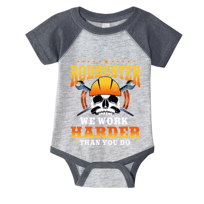 Ironworker Rodbuster We Work Harder Then You Do Infant Baby Jersey Bodysuit