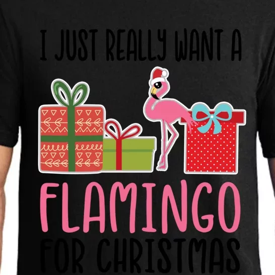 I Really Want A Flamingo For Christmas Gift Pajama Set