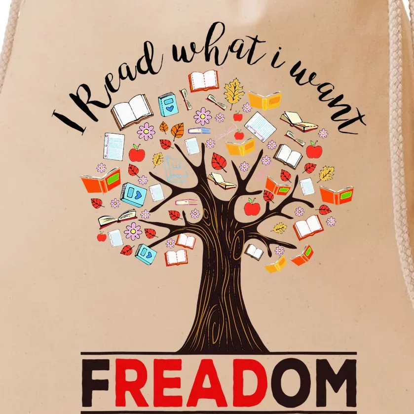 I Read What I Want Banned Books Week Drawstring Bag