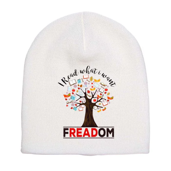 I Read What I Want Banned Books Week Short Acrylic Beanie