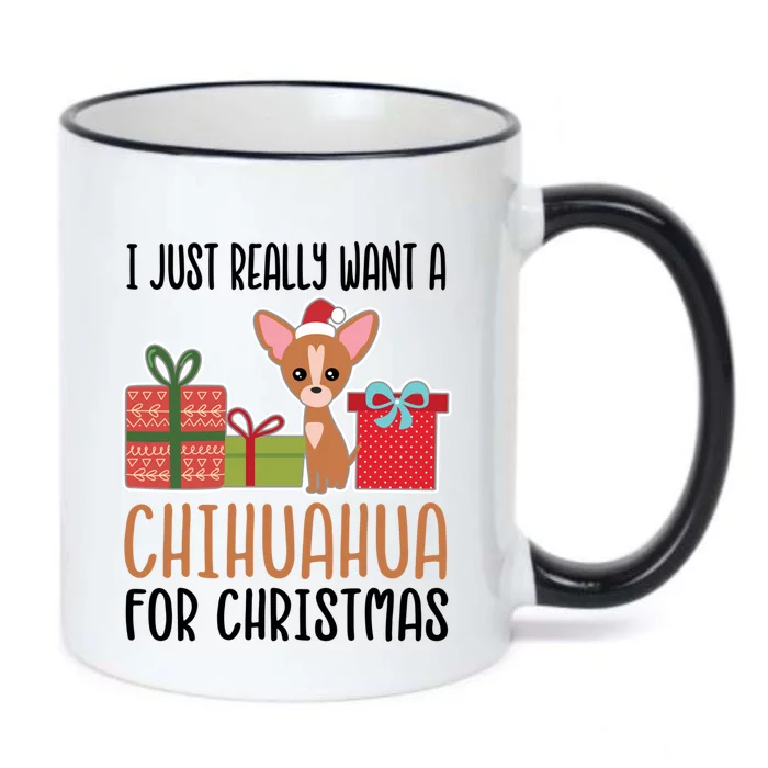 I Really Want A Chihuahua For Christmas Chihuahua Owner Gift Black Color Changing Mug