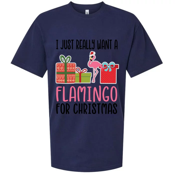 I Really Want A Flamingo For Christmas Meaningful Gift Sueded Cloud Jersey T-Shirt