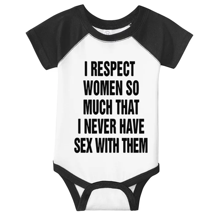 I Respect Women So Much That I Never Have Sex With Them Infant Baby Jersey Bodysuit